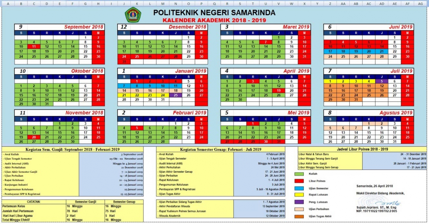 Kalender Akademik POLNES 2018-2019