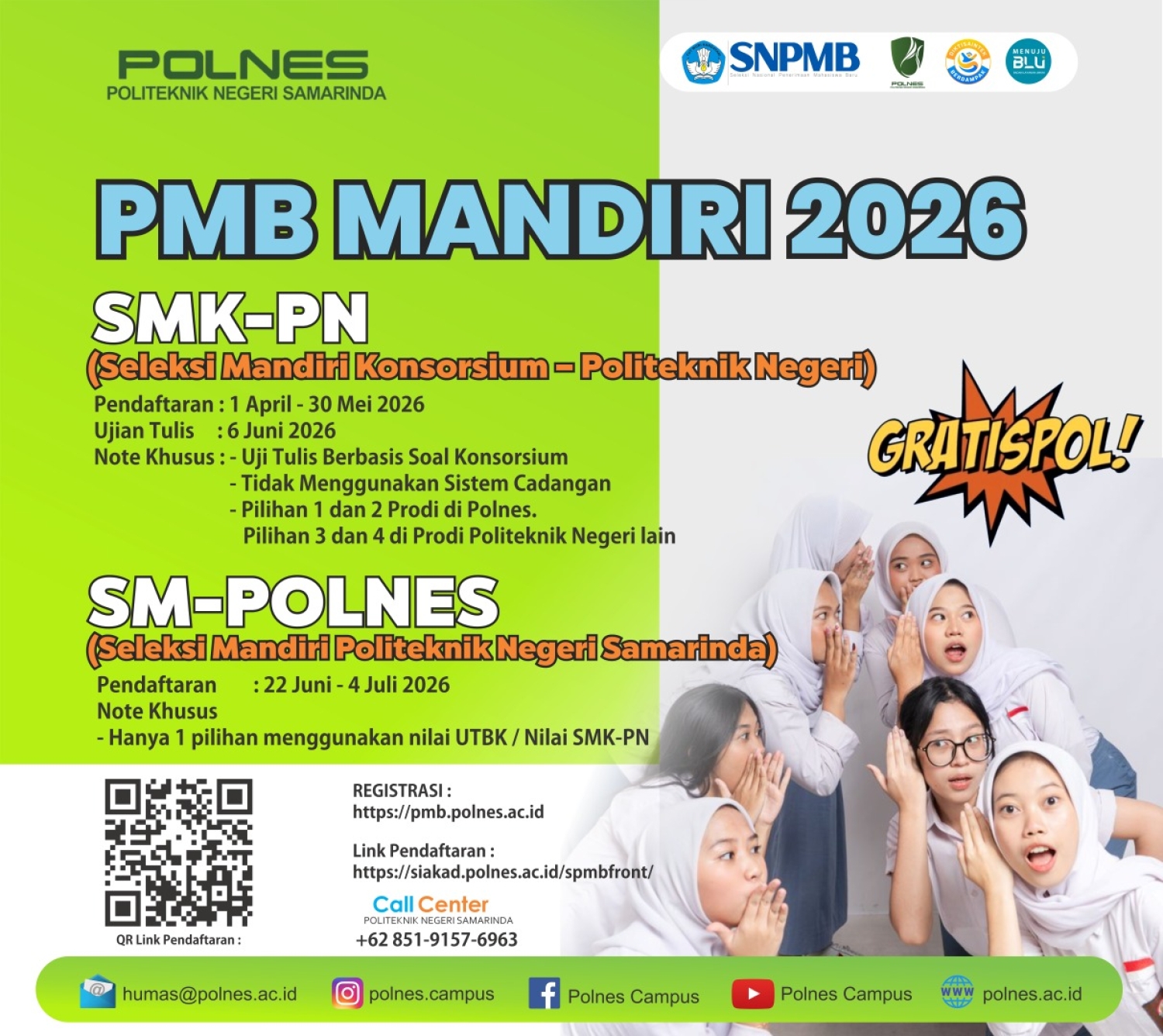 POLNES Buka Penerimaan Mahasiswa Baru Jalur Seleksi Mandiri Konsorsium Politeknik Negeri Hingga 30 Mei 2026