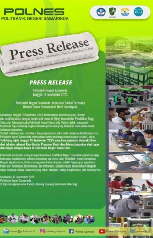 PRESS RELEASE Politeknik Negeri Samarinda Tanggal: 17 September 2025