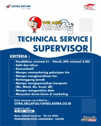 Lowongan Pekerjaan Astra Motor Technical Service Supervisor