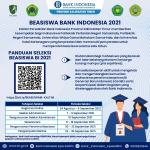 PENGUMUMAN BEASISWA BANK INDONESIA (BI) 2021