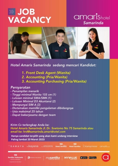 JOB VACANCY Amaris Hotel Samarinda 2023