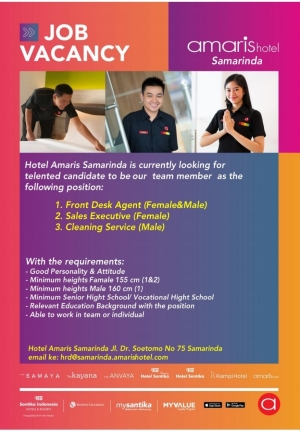 Job Vacancy By Amaris Hotel Samarinda 2023