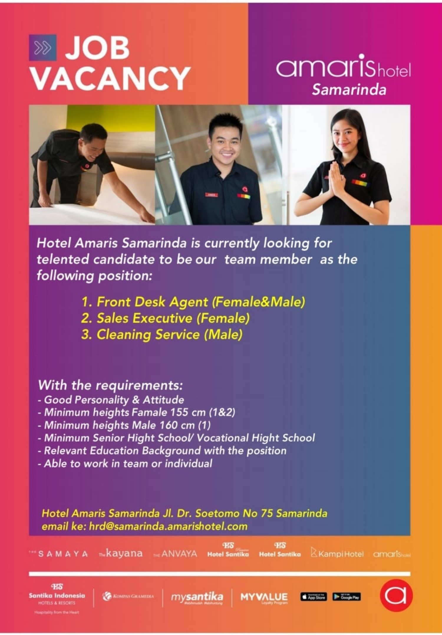 Job Vacancy By Amaris Hotel Samarinda 2023 POLNES Politeknik Negeri 