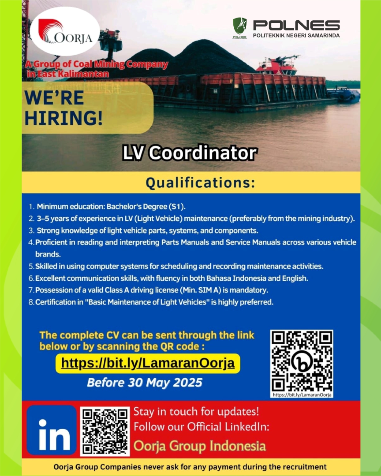 LOKER OORJA Grup Perusahaan Pertambangan Batubara di Kalimantan Timur