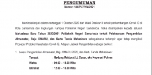 Pengumuman Jadwal Pengambilan Baju Almamater dan KTM Maba 2020-2021