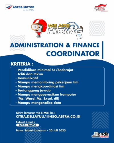 Lowongan Pekerjaan Astra Motor Administration &amp; Finance